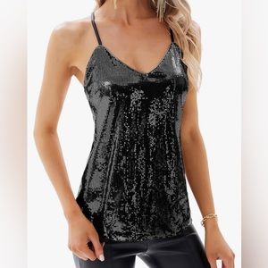 NWT - Grace Karin Black Sequin Top